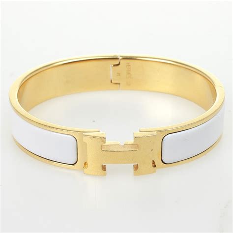 white hermes h bracelet|hermes enamel cuff bracelet.